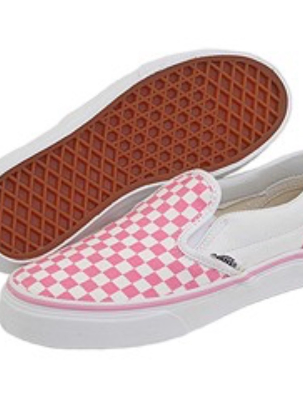 Vans woman’s Classic Slip-On Checkerboard Sneakers in Pink